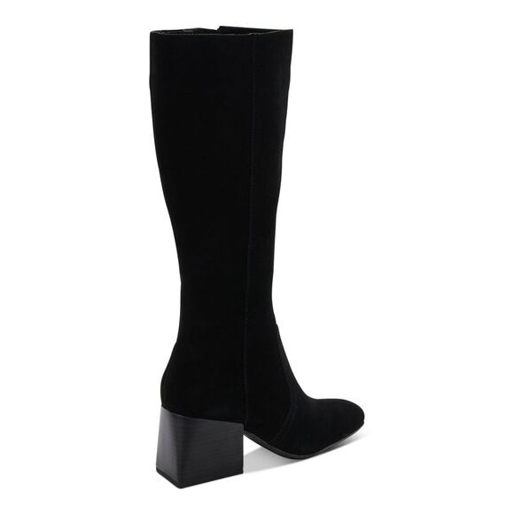 AQUA COLLEGE Womens Black Tori Square Toe Stacked Heel Boots Shoes 8.5 M - Picture 2 of 4